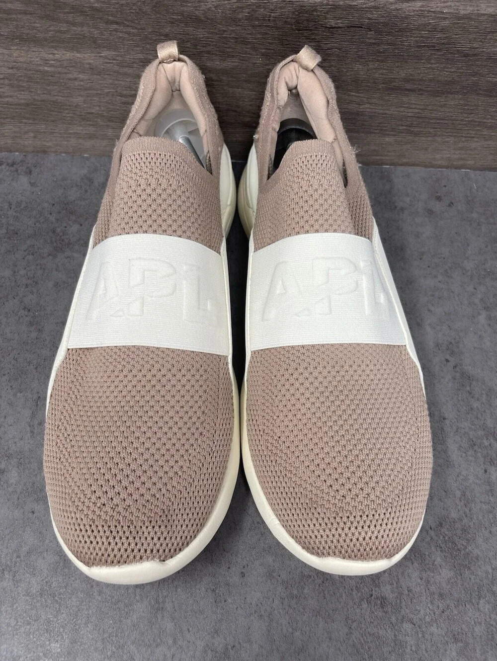 APL TechLoom Bliss Mens Size 14 Beige Slip On Walking Comfort Knit Lot Sneakers